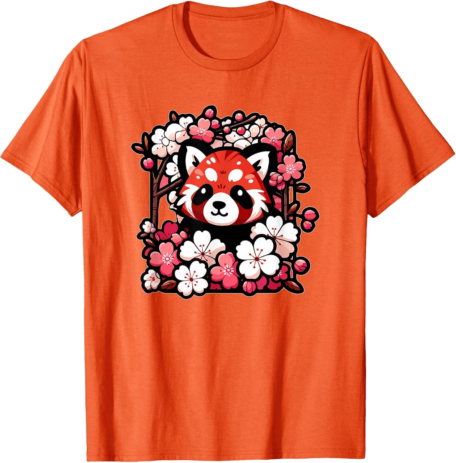 Kawaii Red Panda Japanese Cherry Blossoms Sakura Flower Art