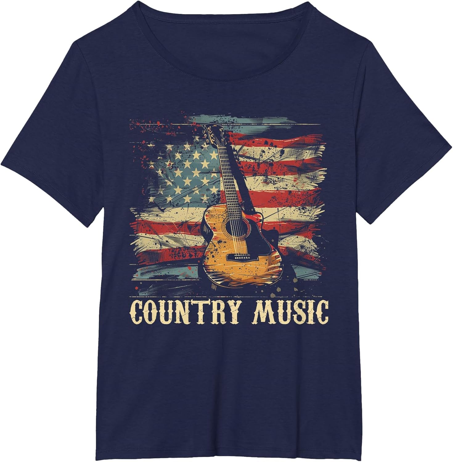 Country Music - Outlaw Western USA Patriotic Vintage Guitar