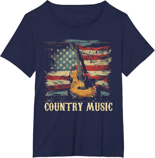 Country Music - Outlaw Western USA Patriotic Vintage Guitar