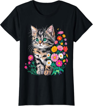 Cute Cat wit Flower Kitten