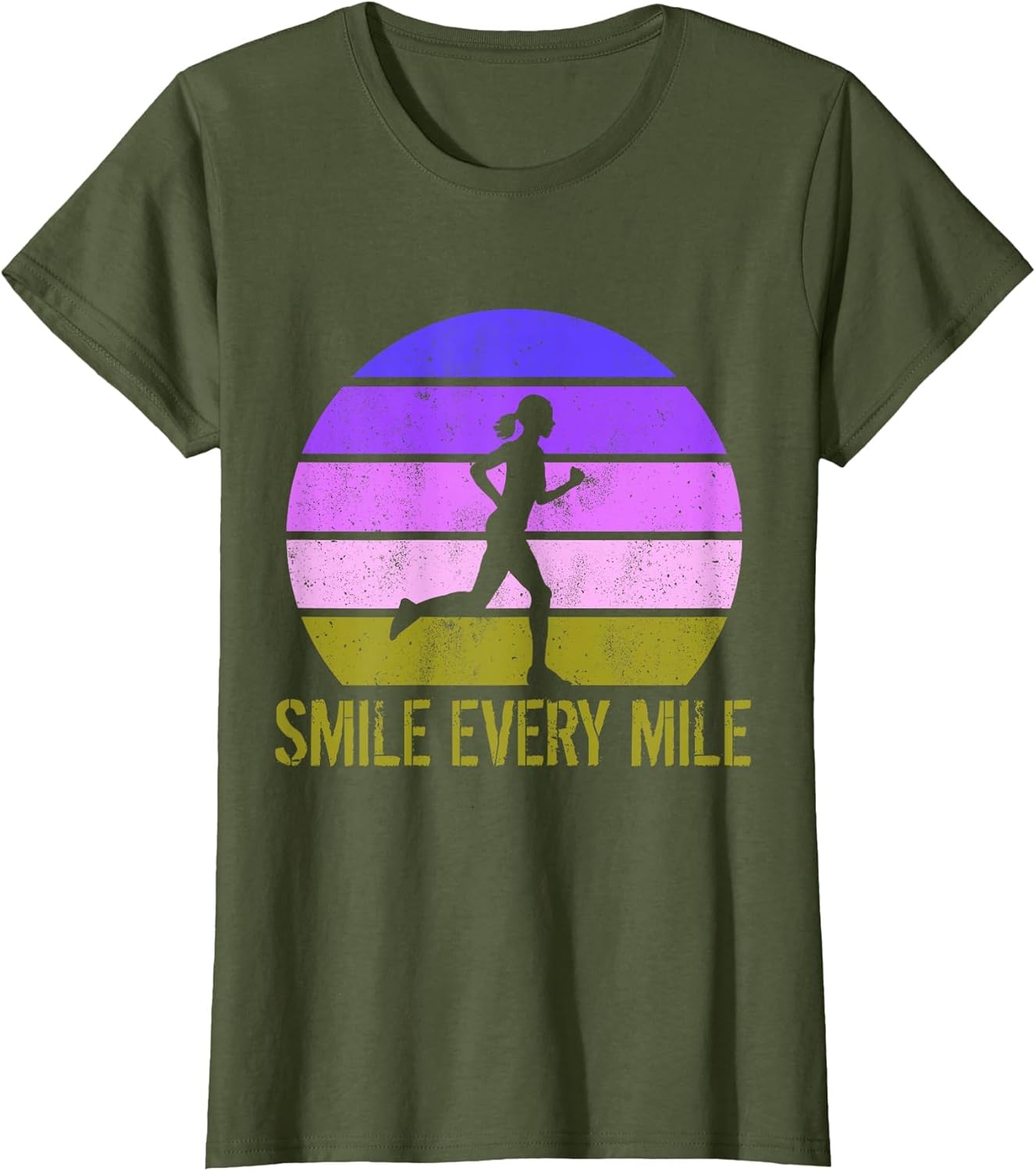 Women Running Marathon Funny Runner Smile Every Mile
