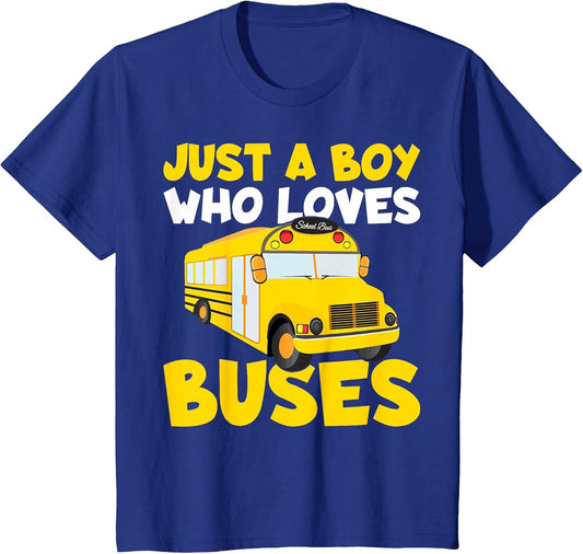 Kids School Bus Costume Just a Boy who Loves Buses