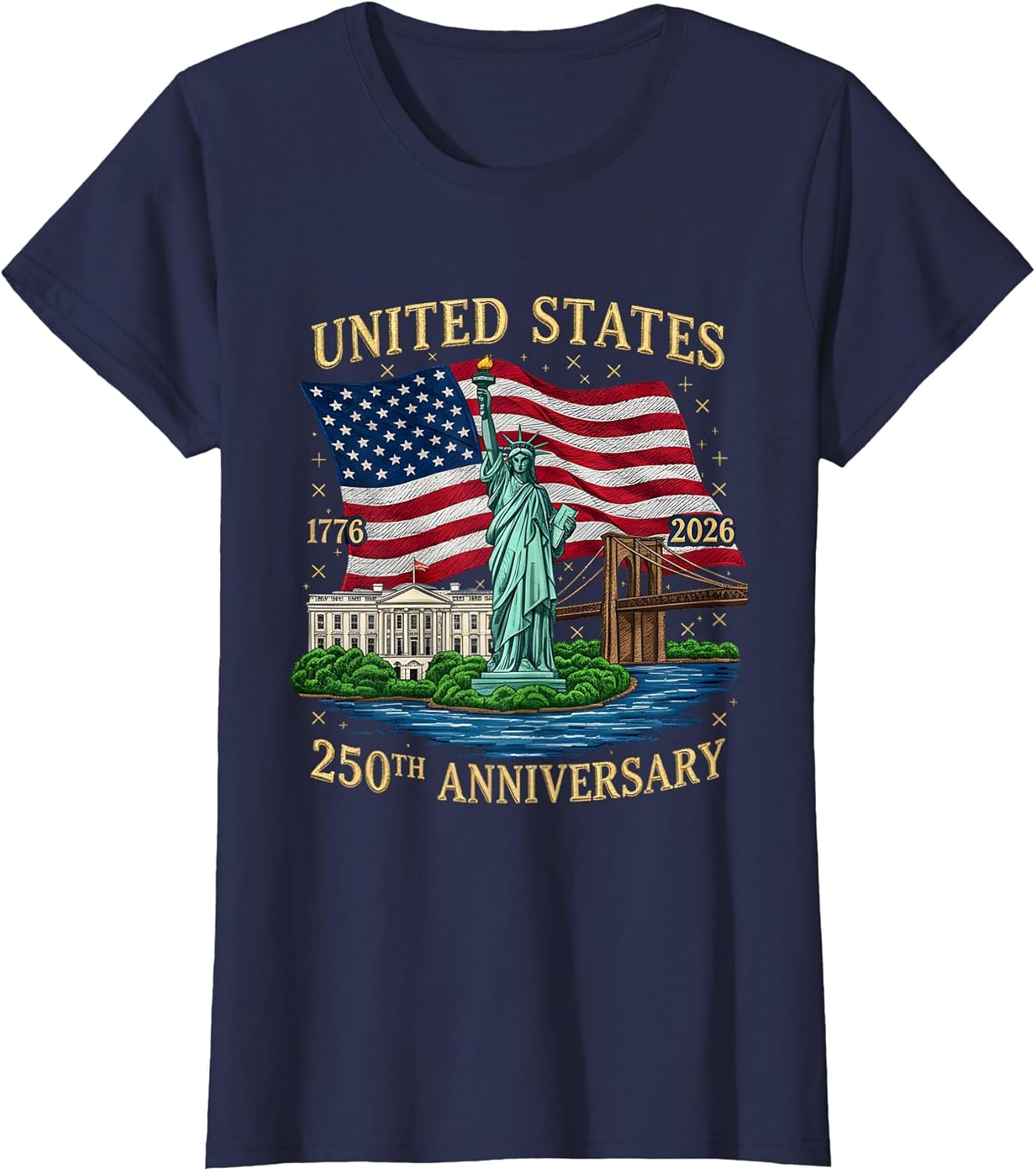 250 Years 1776-2026 250th Birthday Patriotic American Flag