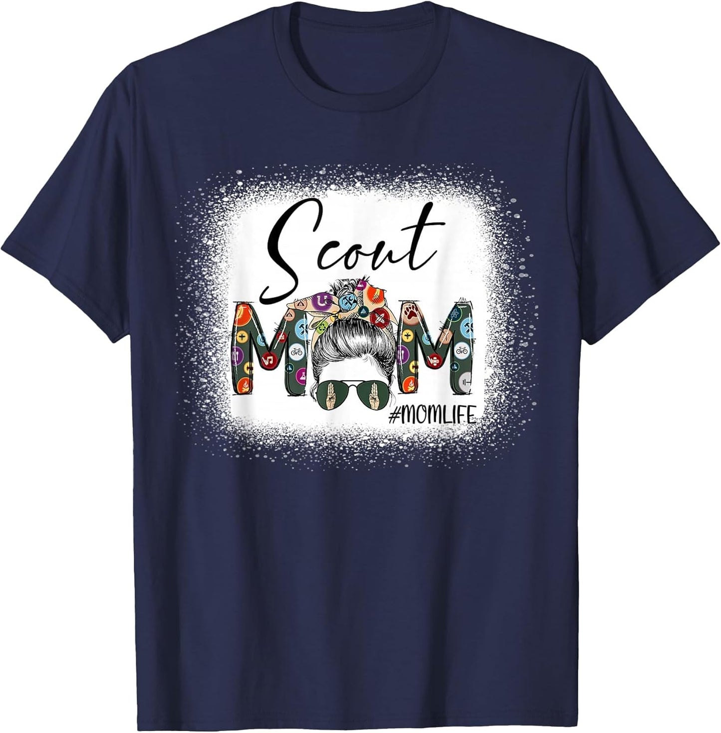 Scouting Scout Mom Life Messy Bun Hair Bleached Mother's Day