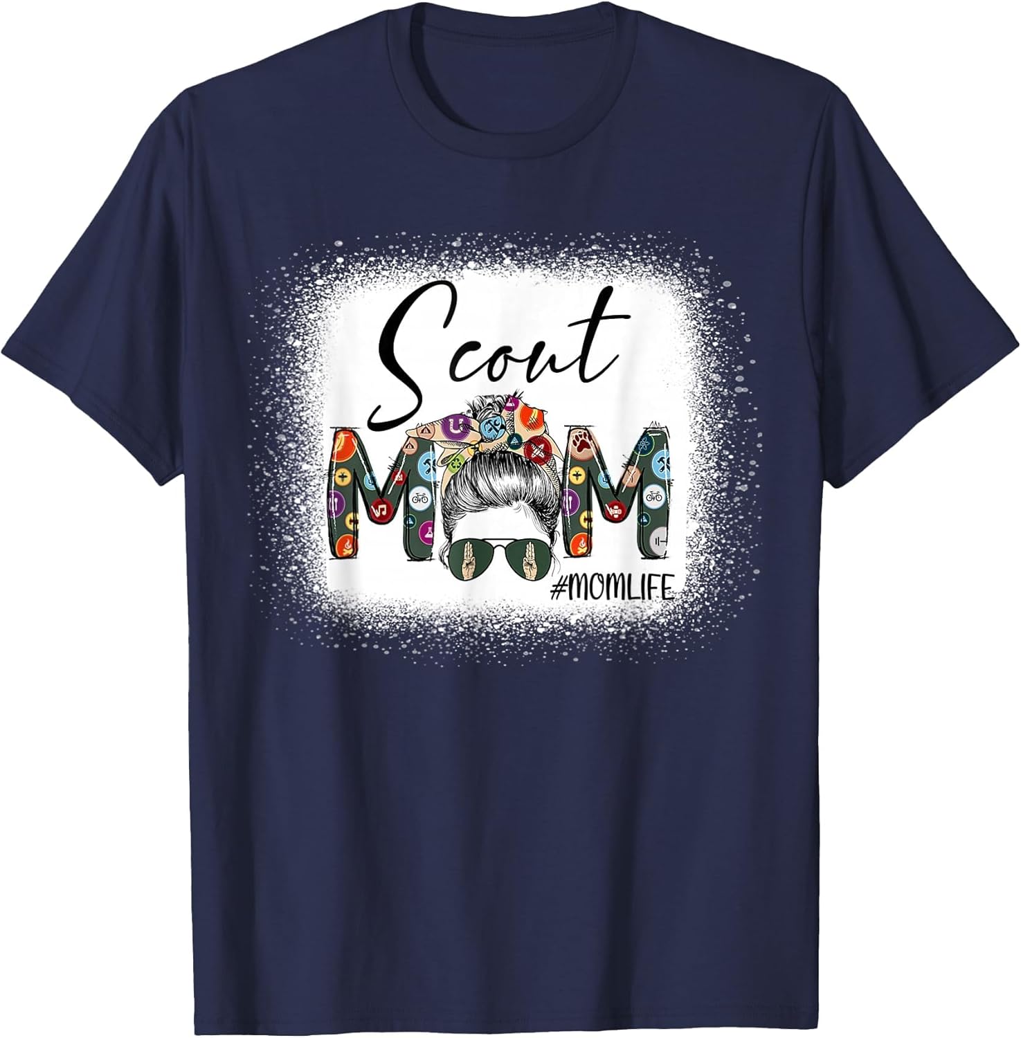 Scouting Scout Mom Life Messy Bun Hair Bleached Mother's Day