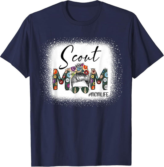 Scouting Scout Mom Life Messy Bun Hair Bleached Mother's Day