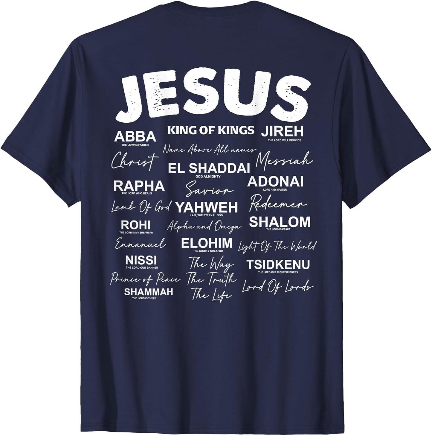 Jesus is King Names of God Hebrew Jesus Christian (On Back)