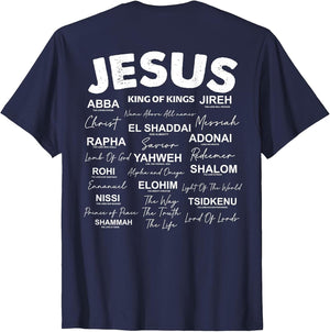 Jesus is King Names of God Hebrew Jesus Christian (On Back)
