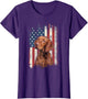 Distressed Vizsla American Flag Patriotic Dog