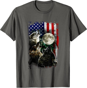 The Mountain Wolfs Lookout Flag American Wolves Moon Light