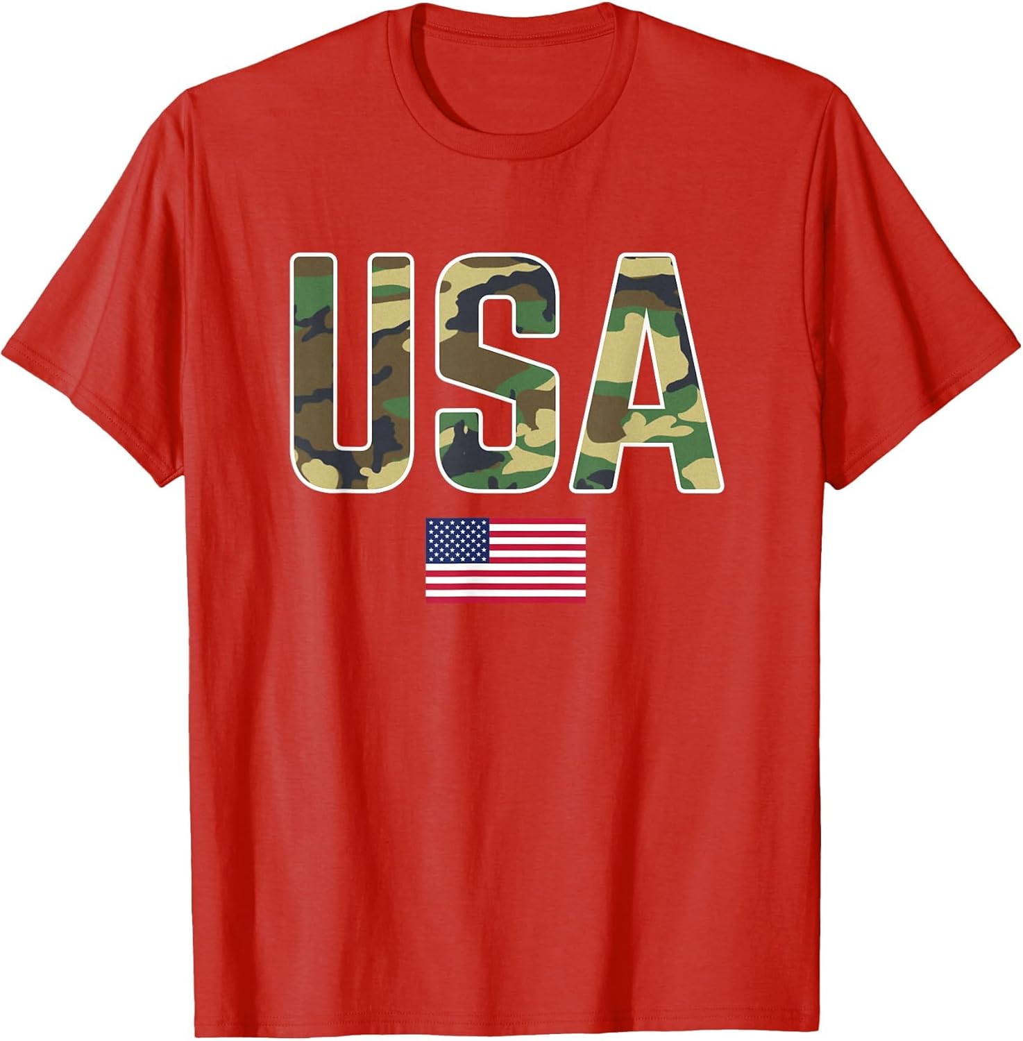 USA Camo Letters with American Flag Patriotic