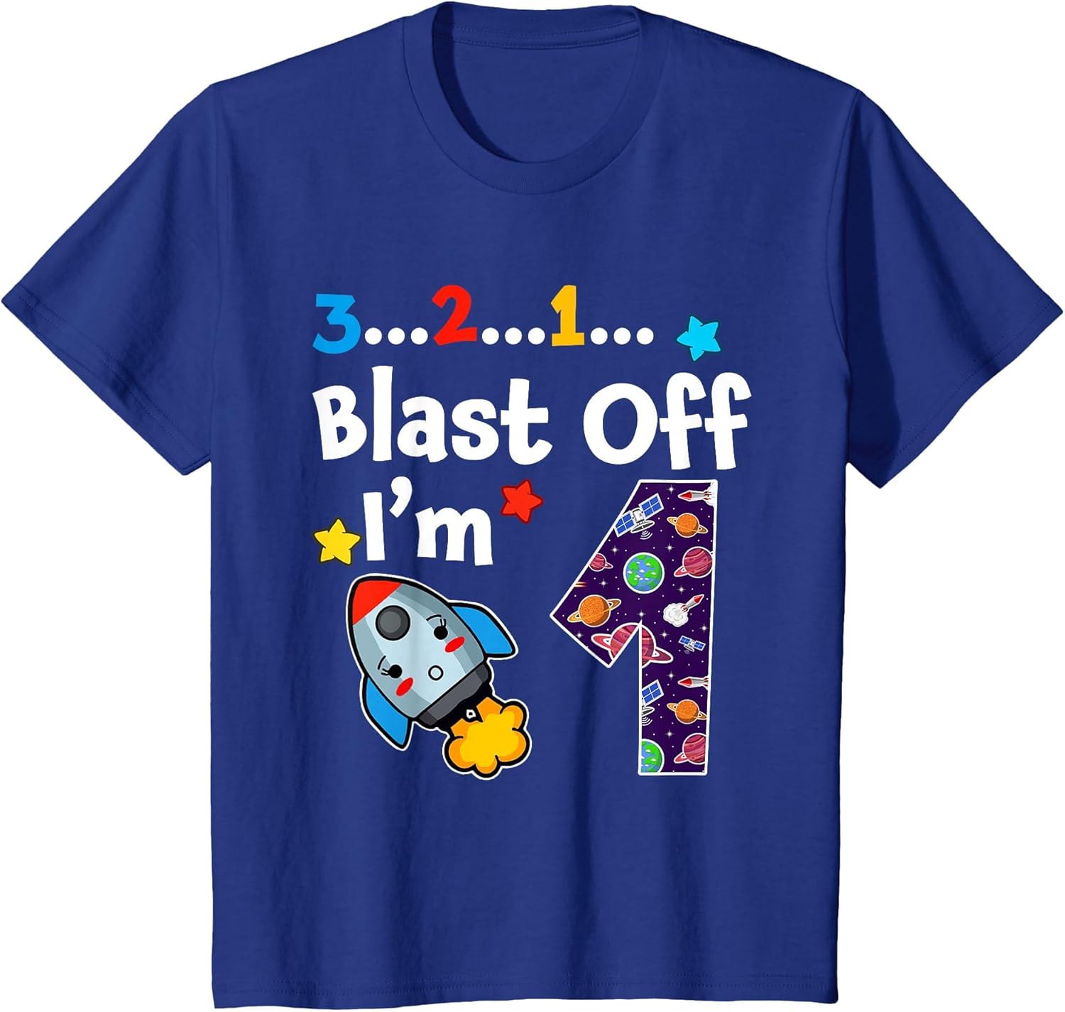 Blast Off I'm 1 Years Old 1st Birthday Spaceship Astronaut