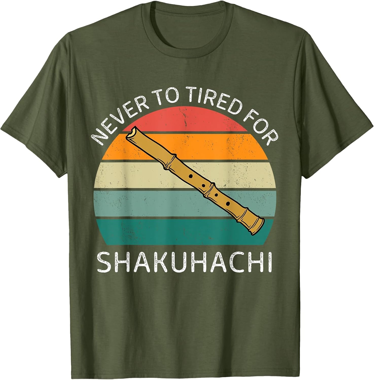 Vintage Never to Tired for Shakuhachi Retro Shakuhachi Lover