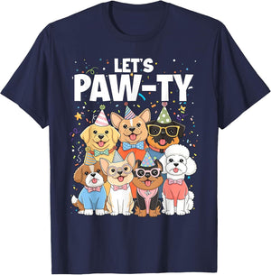 Dog Mom Birthday Dog Bday Boy Girl Let's Pawty Birthday
