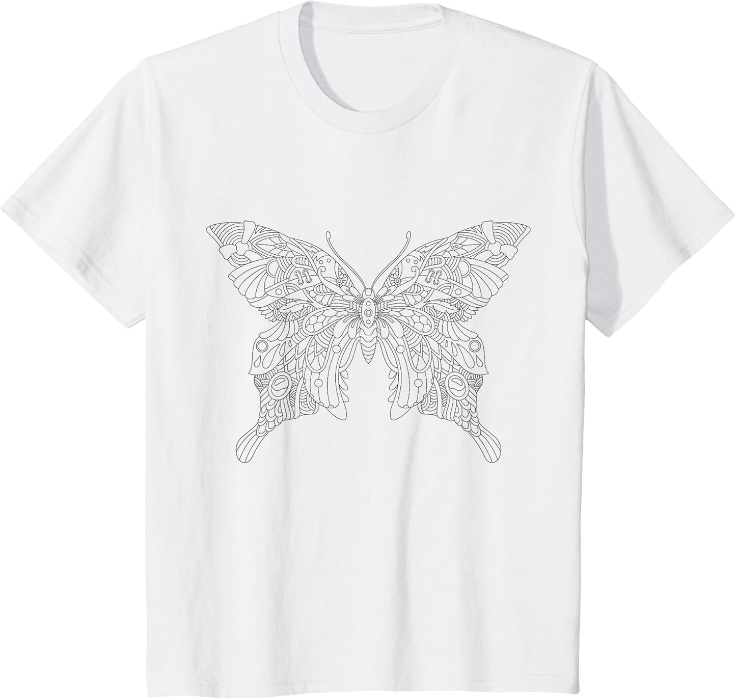Butterfly Mandala for Children to Paint and Color in