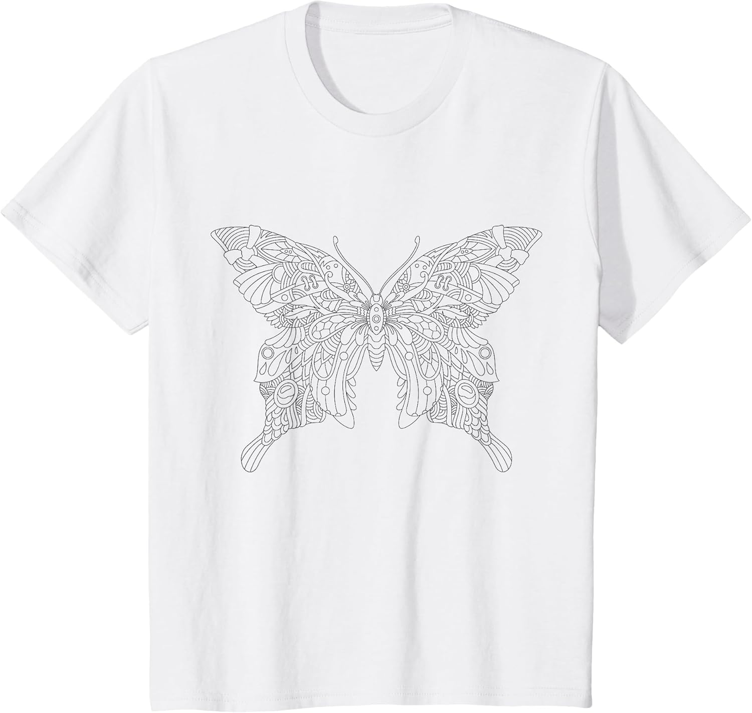 Butterfly Mandala for Children to Paint and Color in