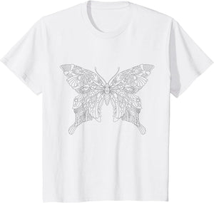Butterfly Mandala for Children to Paint and Color in