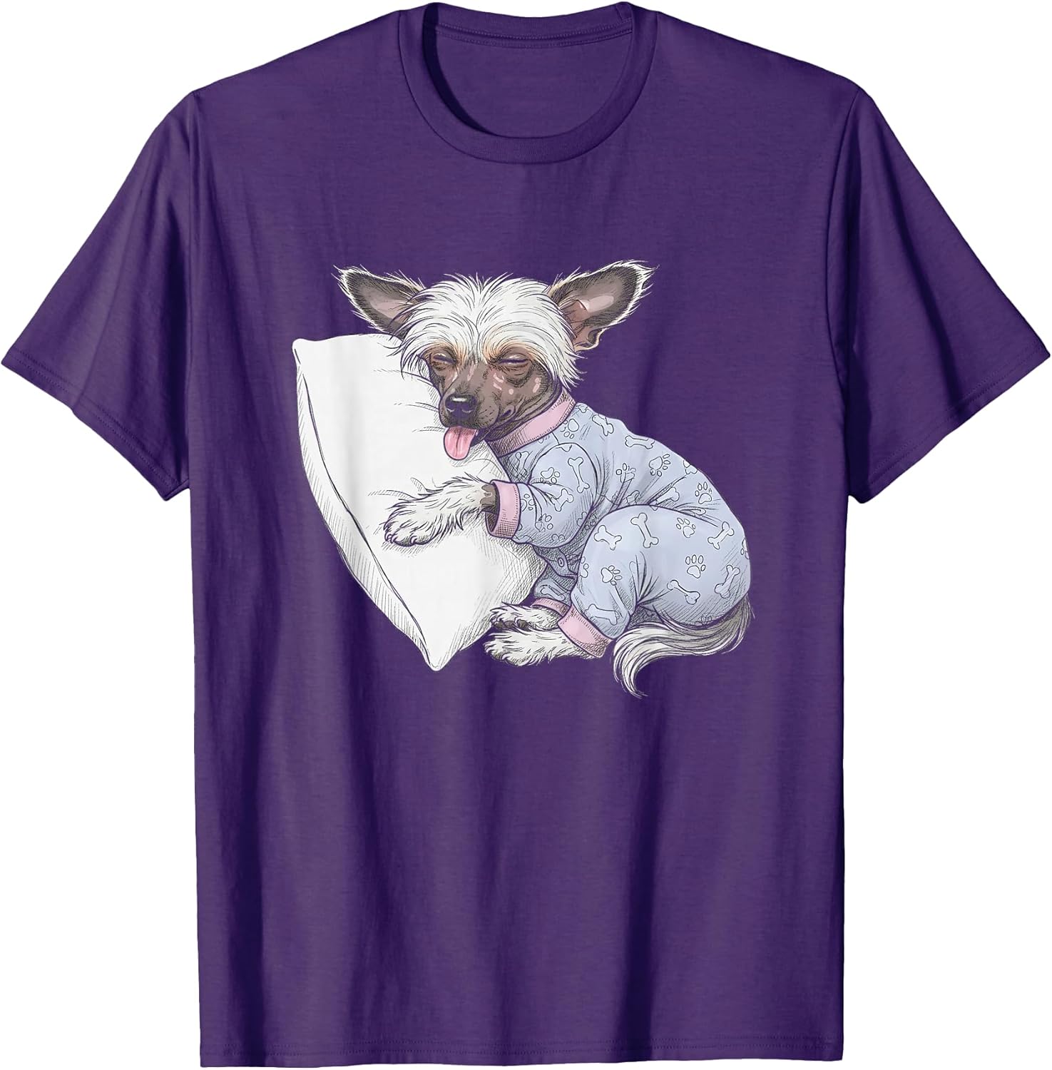 Funny Sleepy Chinese Crested Dog Pajama Women And Girls