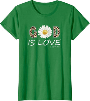 God is Love Cool Flower Christian Women Bible Verse