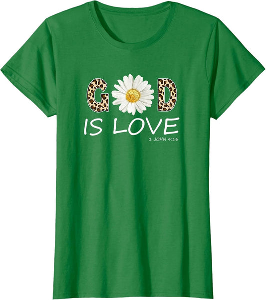 God is Love Cool Flower Christian Women Bible Verse