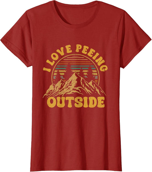 I Love Peeing Outside Funny Camping Shirts Hiking