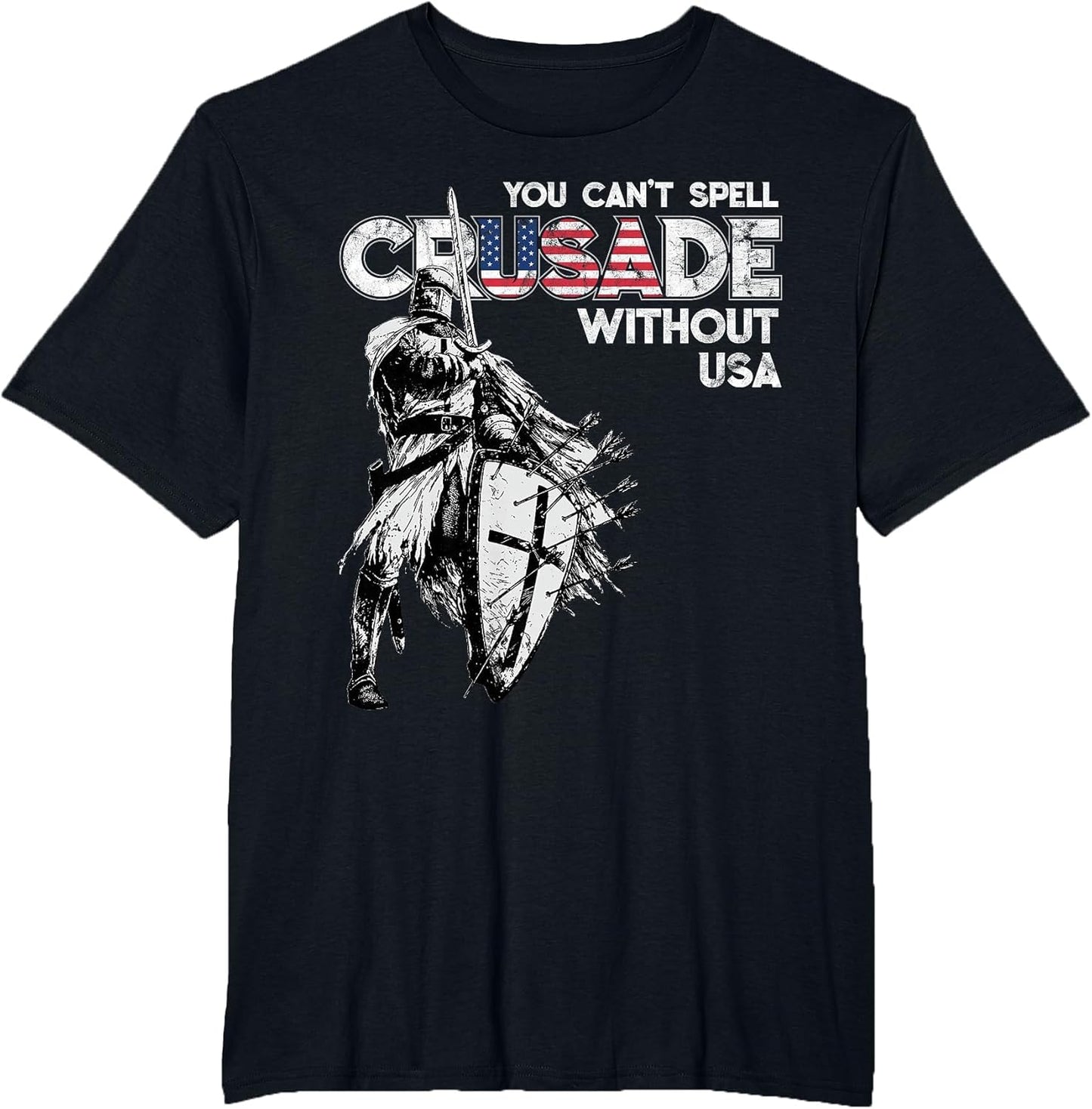 USA Crusade Design Knights Templar American Flag, Distressed