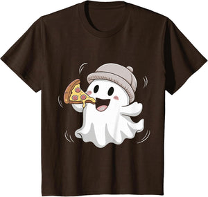 Cute Ghost Eating Pizza Lovers Spooky Halloween Costume