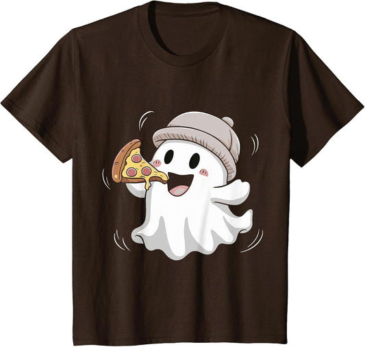 Cute Ghost Eating Pizza Lovers Spooky Halloween Costume