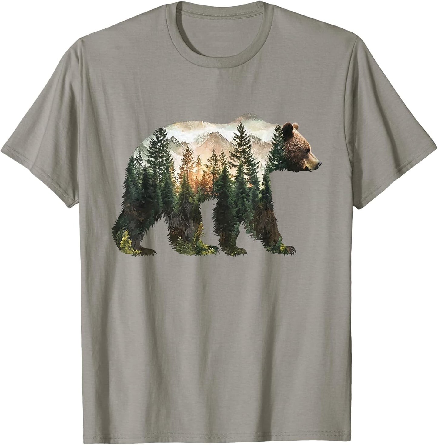 Bear Forest Mountains Trees Nature Sunset Outdoor Graphic