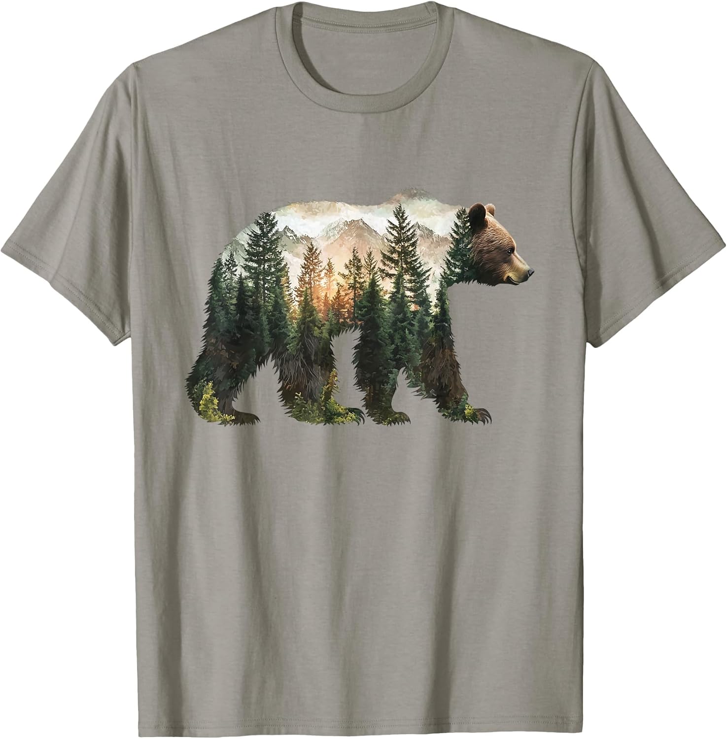 Bear Forest Mountains Trees Nature Sunset Outdoor Graphic
