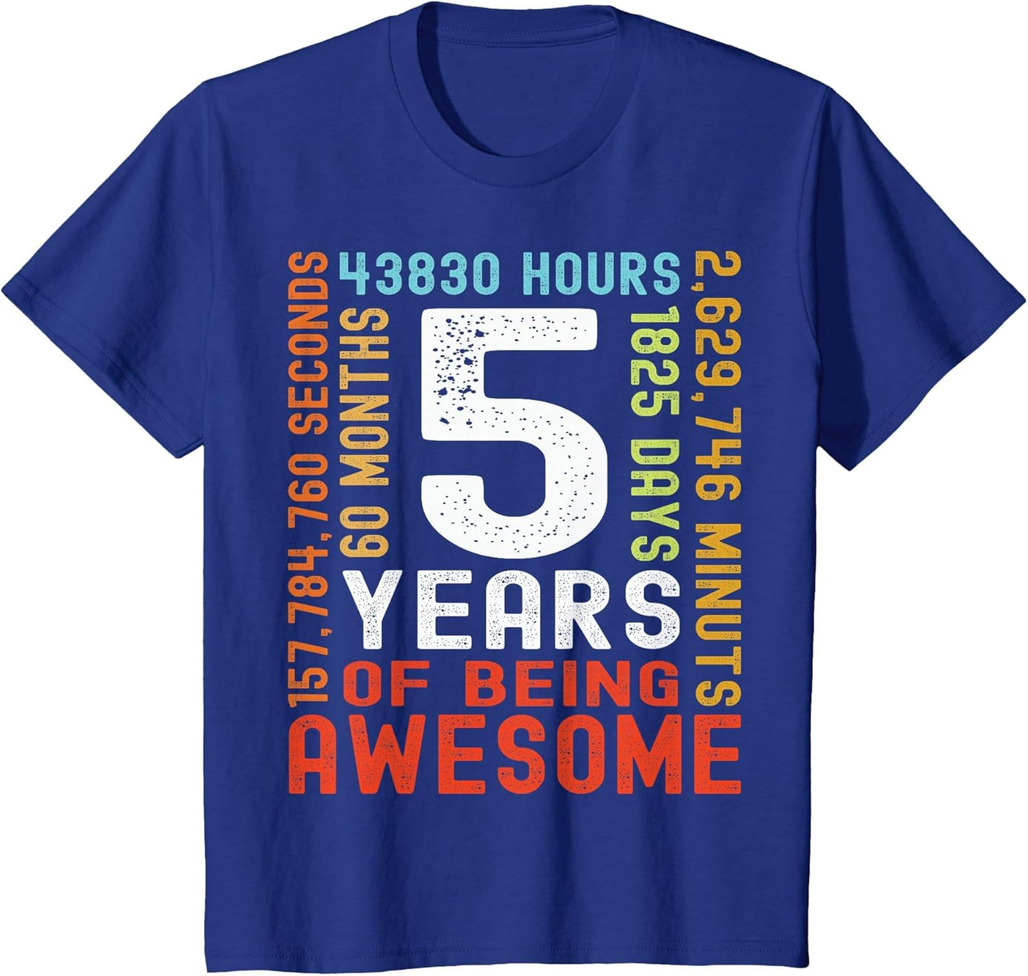 Kids 5th Birthday 5 Years Old Vintage Retro 60 Months Boy Girl
