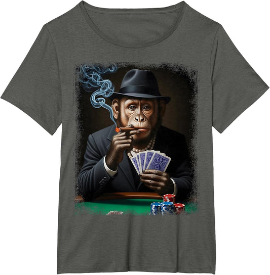 Gambling Casino Cool Monkey in Suit Funny Poker Animal