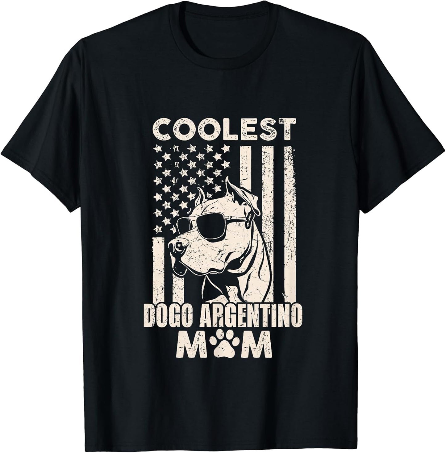 Vintage Coolest Dogo Argentino Mom USA American Flag Dog Mom Women Kids Men