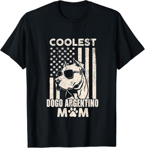 Vintage Coolest Dogo Argentino Mom USA American Flag Dog Mom Women Kids Men