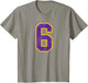 Purple Gold Number 6 Jersey Player Uniform #6 Grunge
