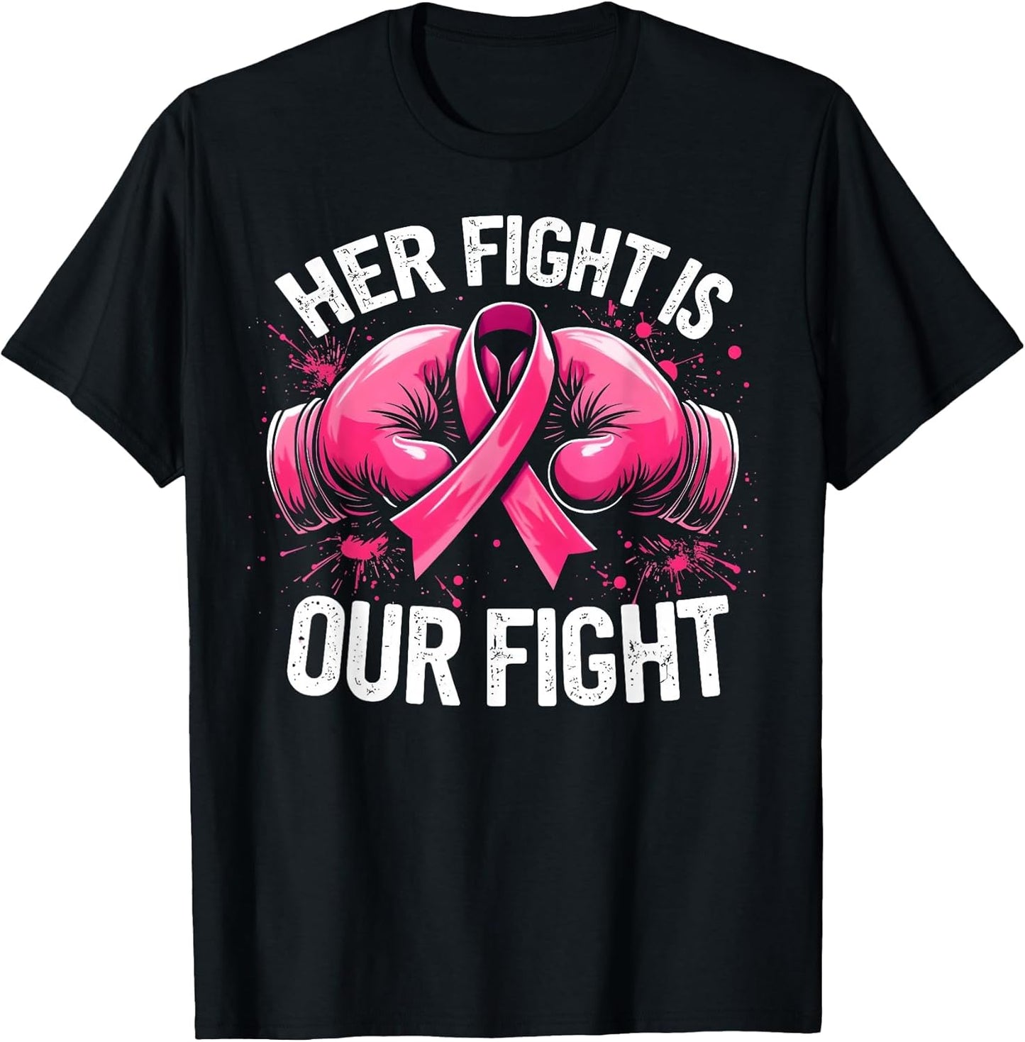 Her Fight is Our Fight Boxing Gloves Breast Cancer Awareness