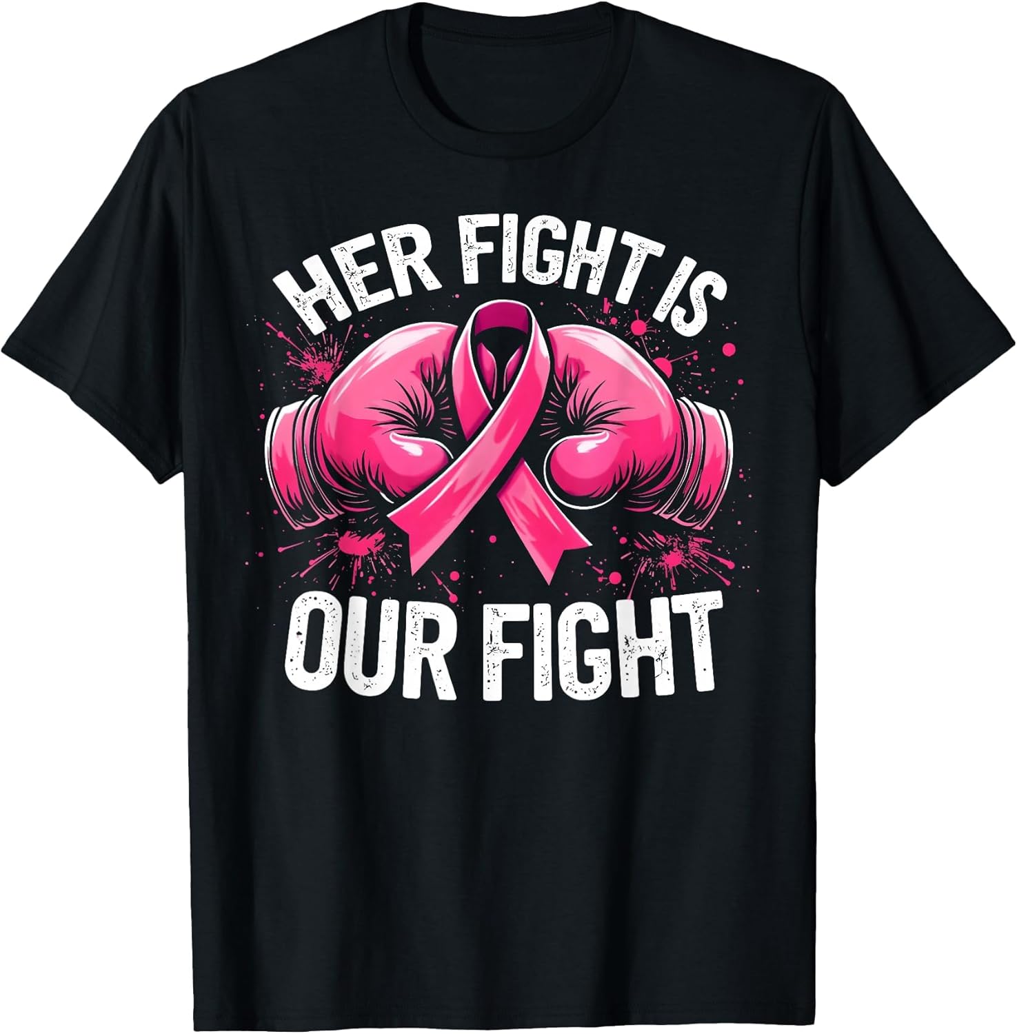 Her Fight is Our Fight Boxing Gloves Breast Cancer Awareness
