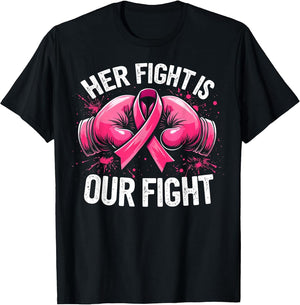 Her Fight is Our Fight Boxing Gloves Breast Cancer Awareness