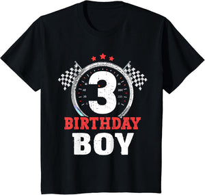 Kids Birthday Boy 3 Three Race Car 3rd Birthday Racing Car Driver