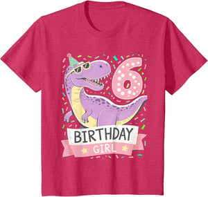 6 Year Old T Rex Dinosaur 6nd Birthday Girl