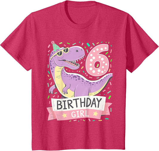 6 Year Old T Rex Dinosaur 6nd Birthday Girl