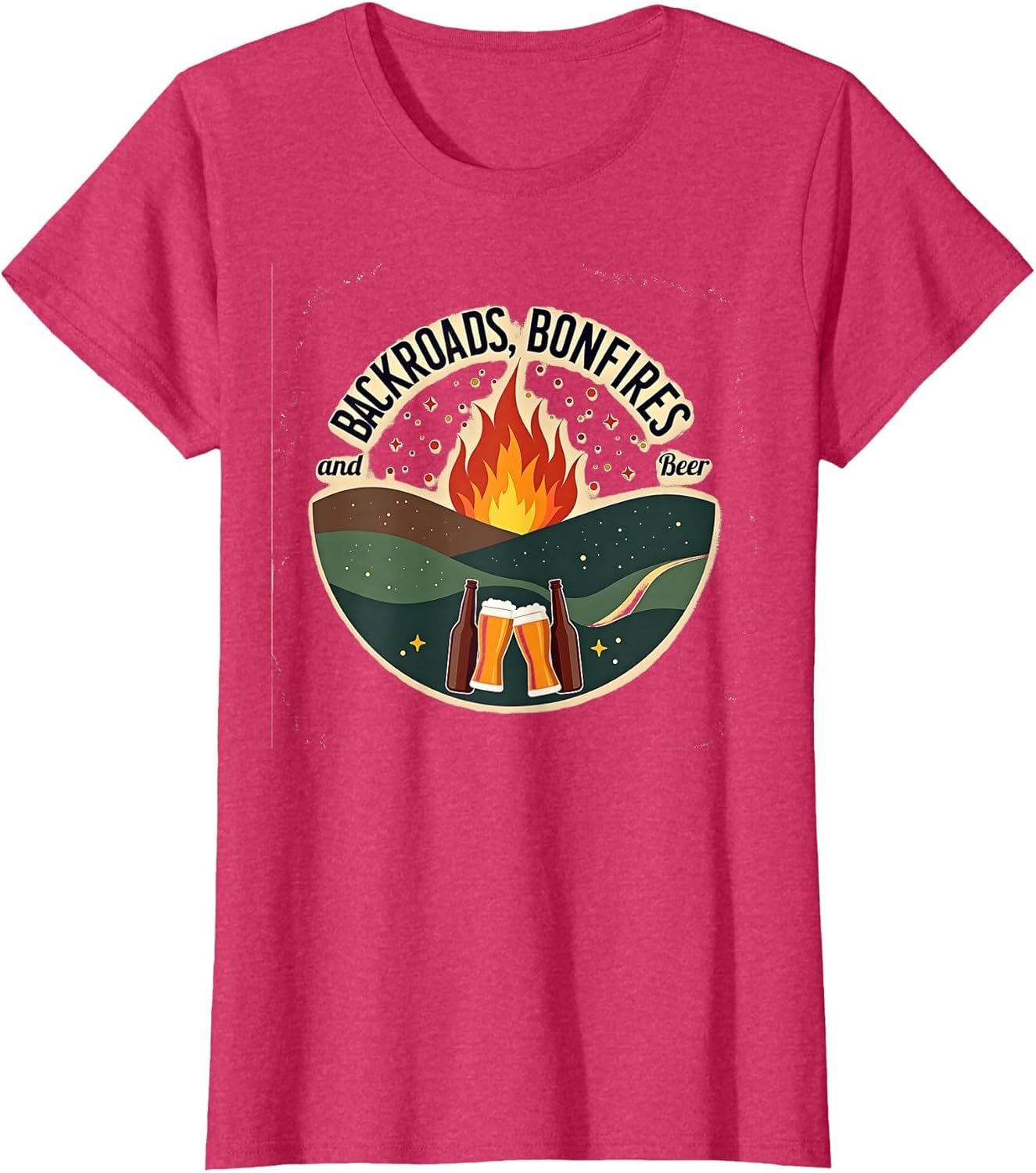 Country Shirts Men: Backroads, Bonfires, and Beer Graphic