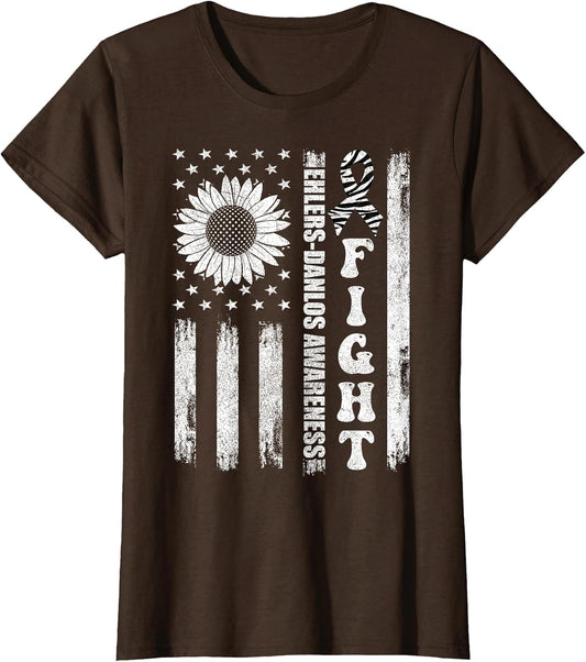 Fight Ehlers Danlos Awareness Shirts, American Flag EDS