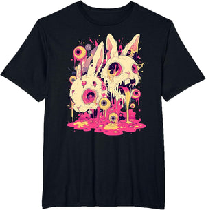 Psychedelic Creepy Horror Bunny Rabbit Goth Horror Weirdcore
