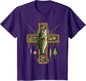 Hunting Fishing Faith Christian Camo Bass Fishing Fisherman