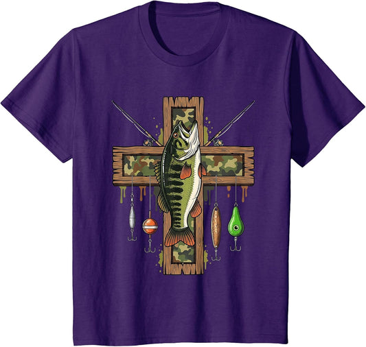 Hunting Fishing Faith Christian Camo Bass Fishing Fisherman