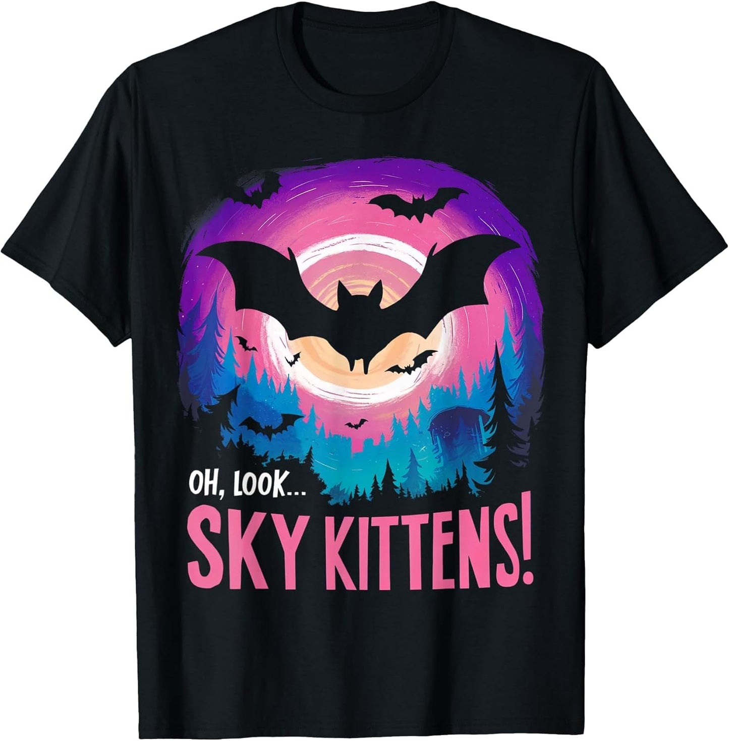 Oh Look Sky Kittens Funny Halloween Bat Lovers