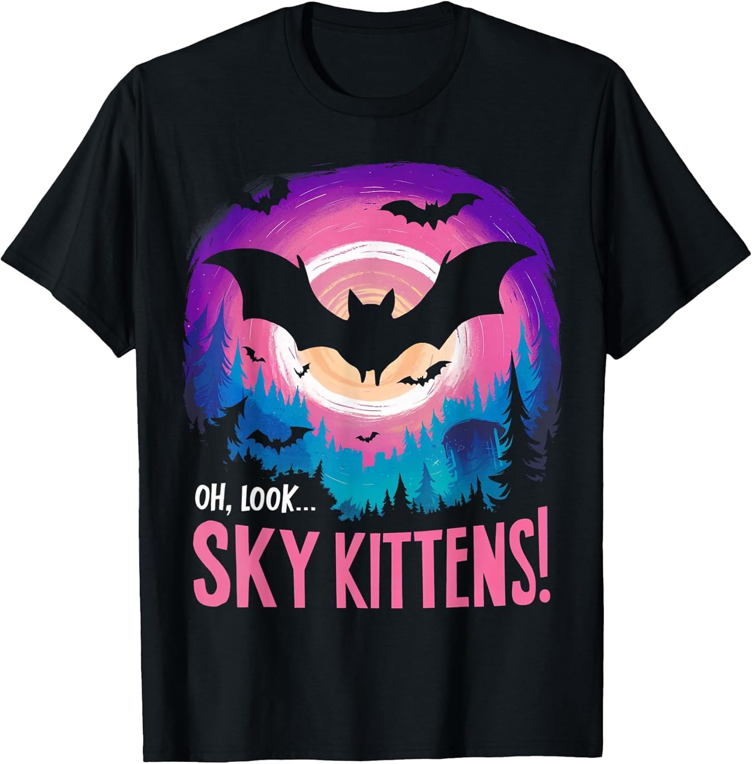 Oh Look Sky Kittens Funny Halloween Bat Lovers
