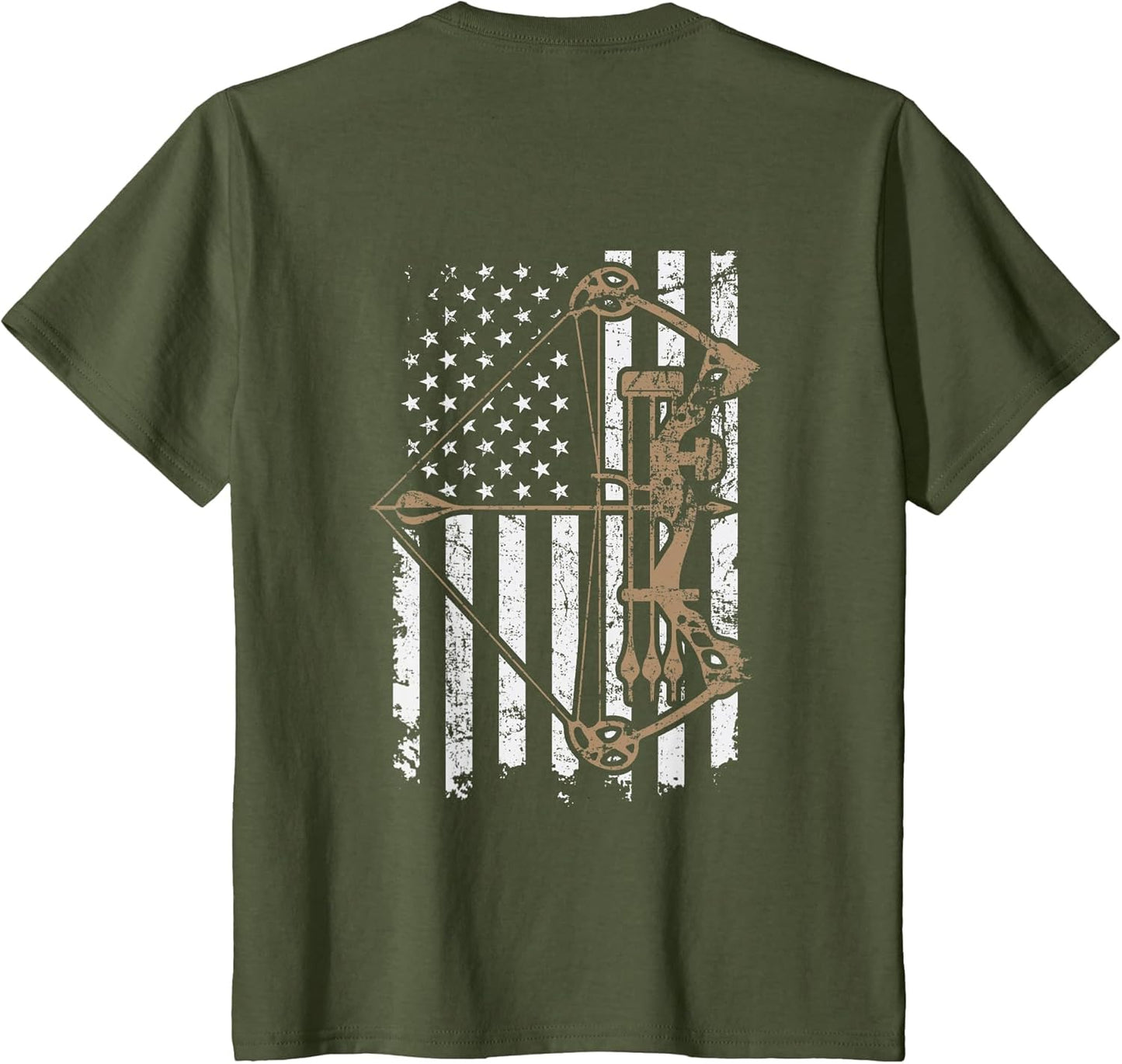 Camo USA Flag Archery Compound Bow - Bow Hunter (ON Back)