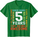 Kids 5th Birthday 5 Years Old Vintage Retro 60 Months Boy Girl